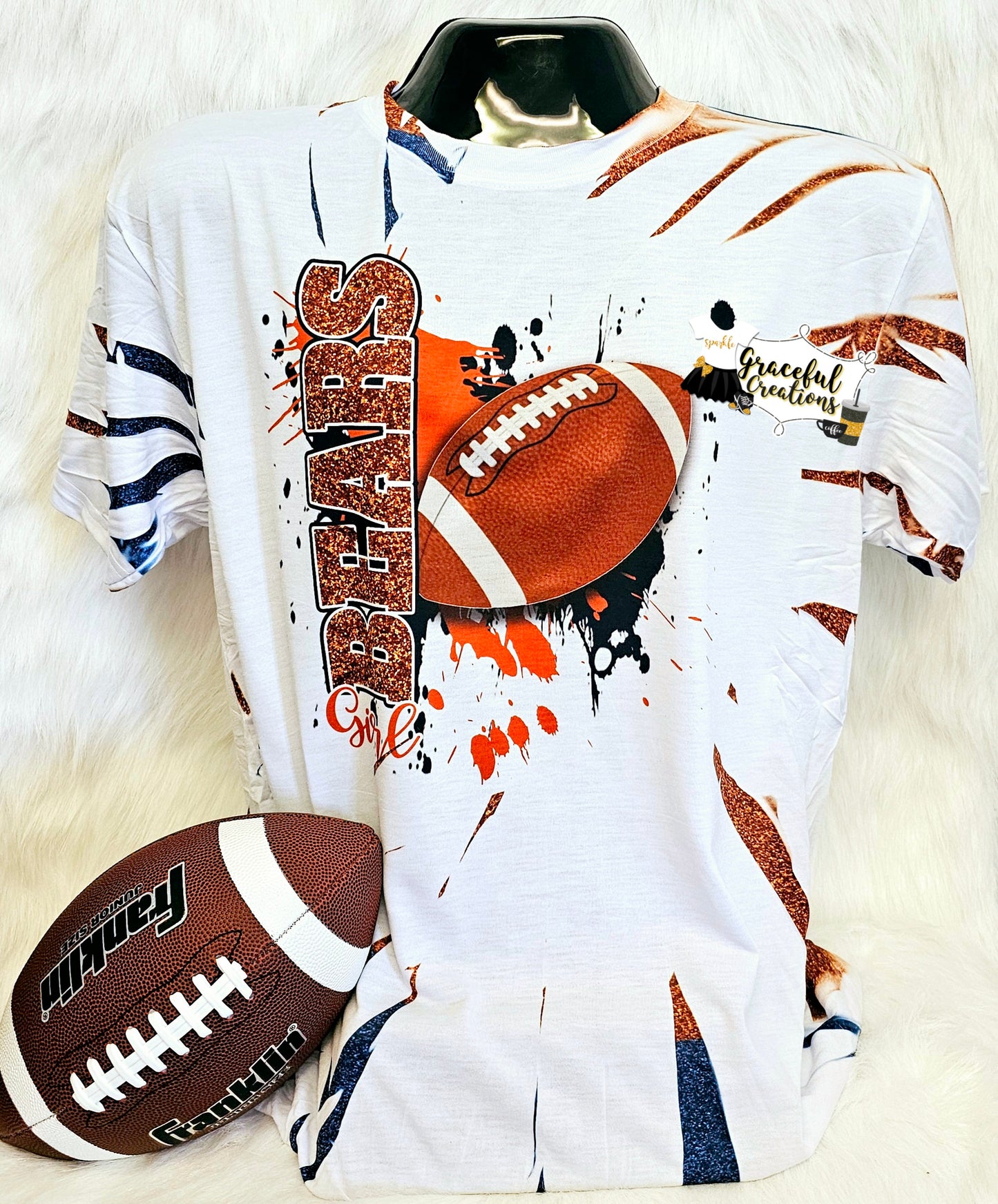 Scrunch Tiedye Football Fan  T-Shirt