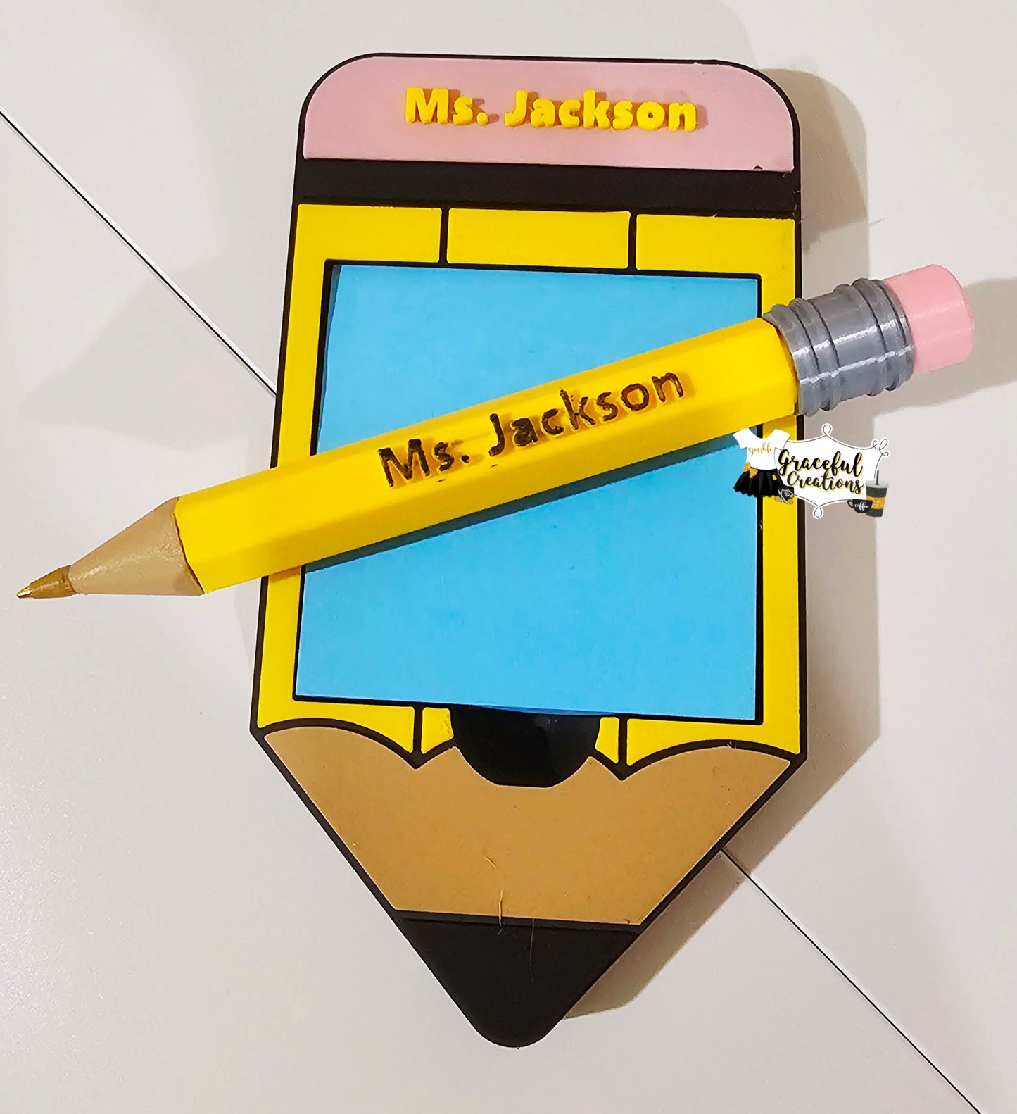 Teacher Gift Set | Handmade 3D-Printed Pencil Can Cooler, Sticky Note Holder & Pen
