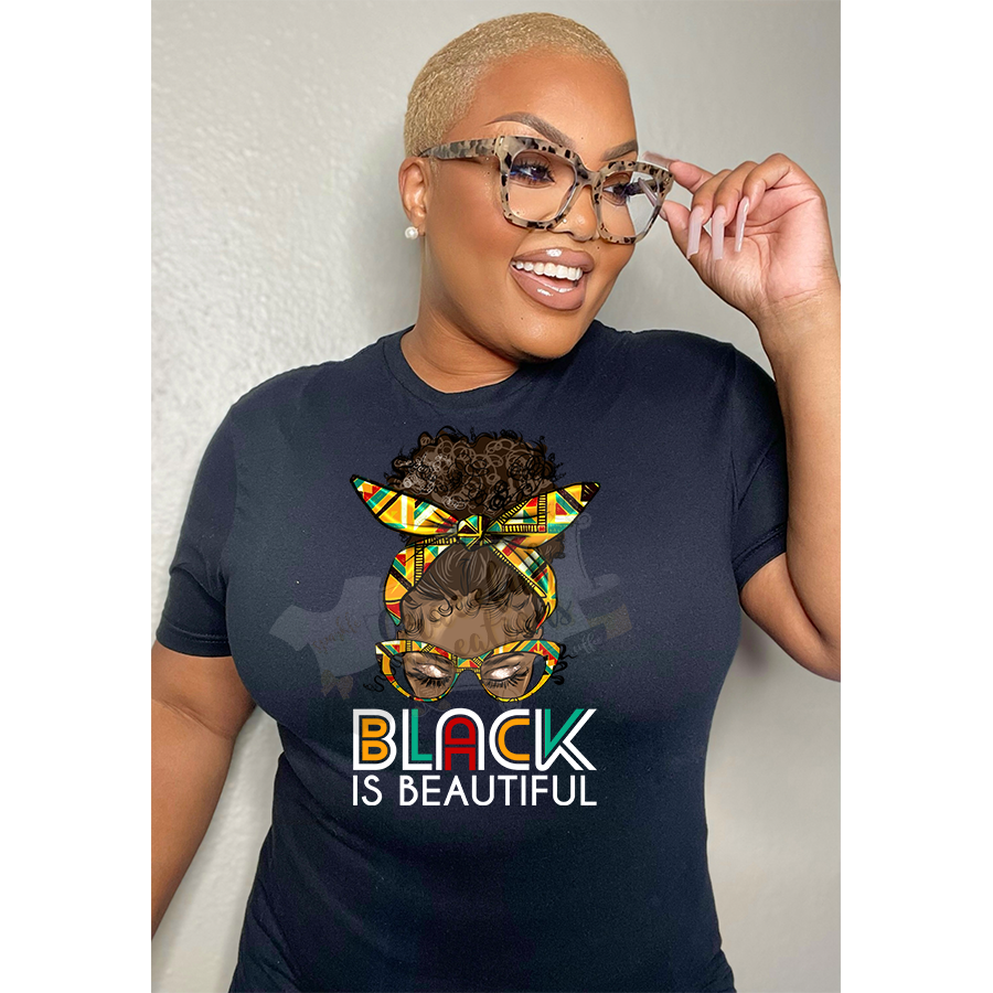 Black is Beautiful - White Words T-Shirt