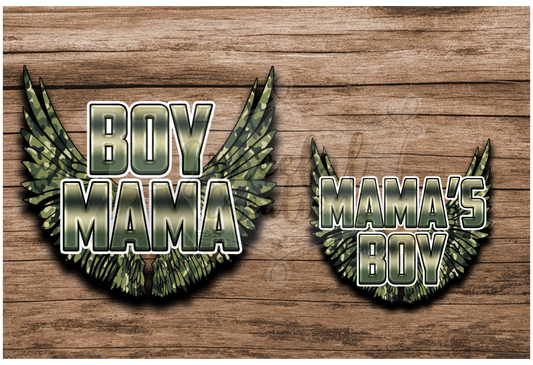 Boy Mama & Mama's Boy Matching Camo Wings PNG