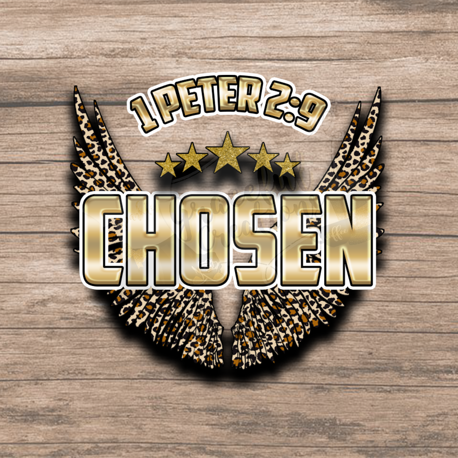 Chosen - 1 Peter 2v9 - Angel Wings Leopard PNG