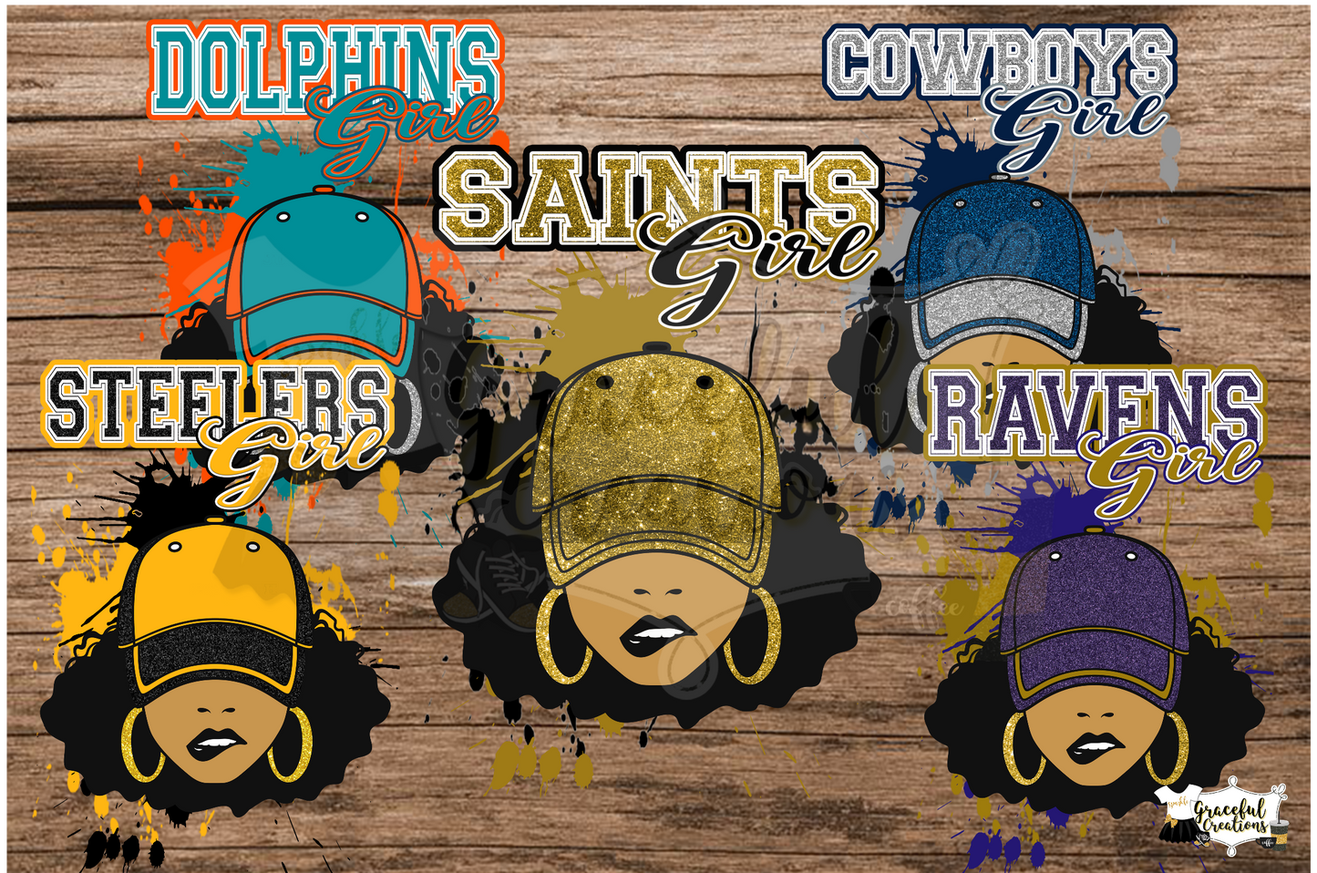 NFL Fan Girl PNG Bundle (No Logos)