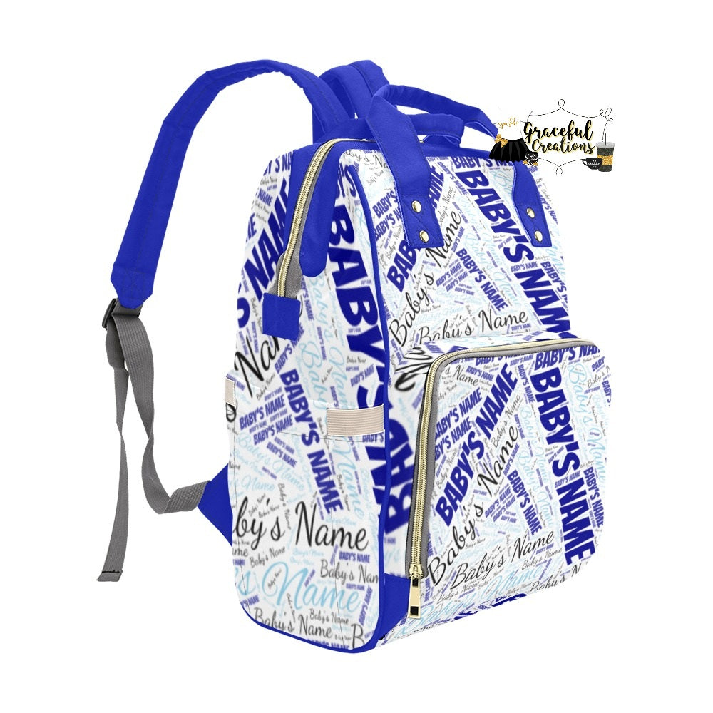 Custom All Over Print Multi Functional Diaper Bag Backpack