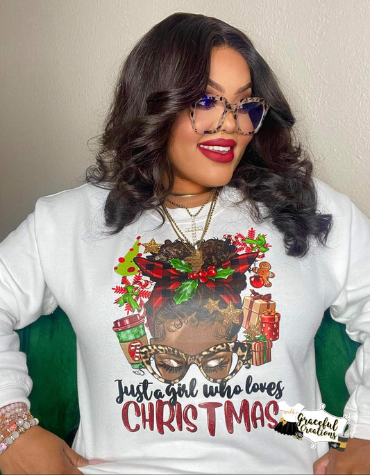 Just a Girl Who Loves Christmas Women's Crewneck Sweatshirt