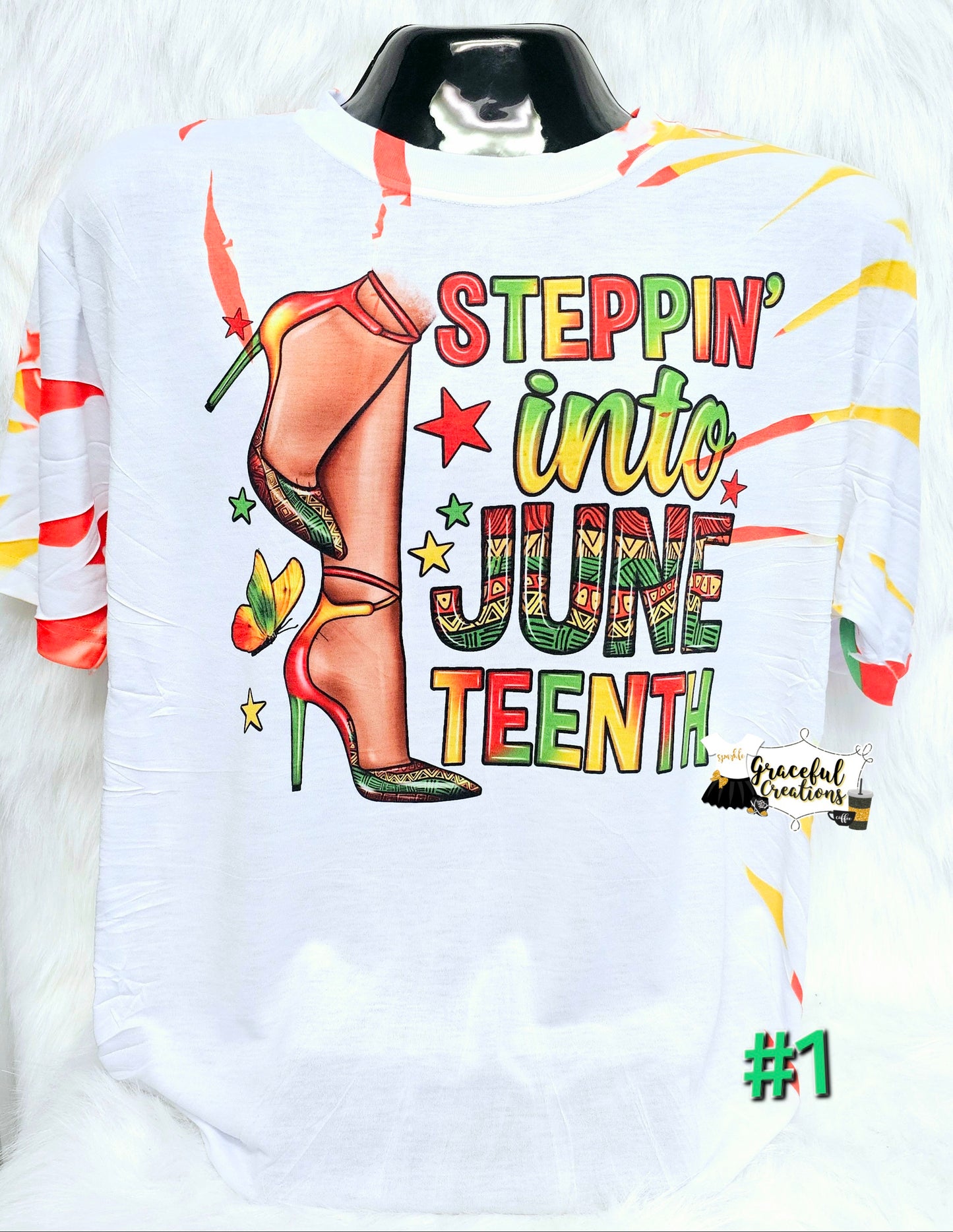 Scrunch Tiedye Stepping into Juneteenth Lady in Heels Premium T-Shirt