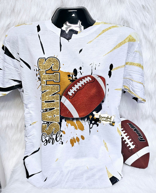 Scrunch Tiedye Football Fan  T-Shirt