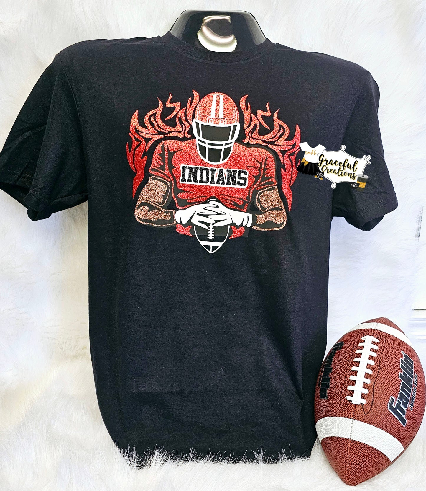 Football Player in the Fire Shirt - Front & Back Designs