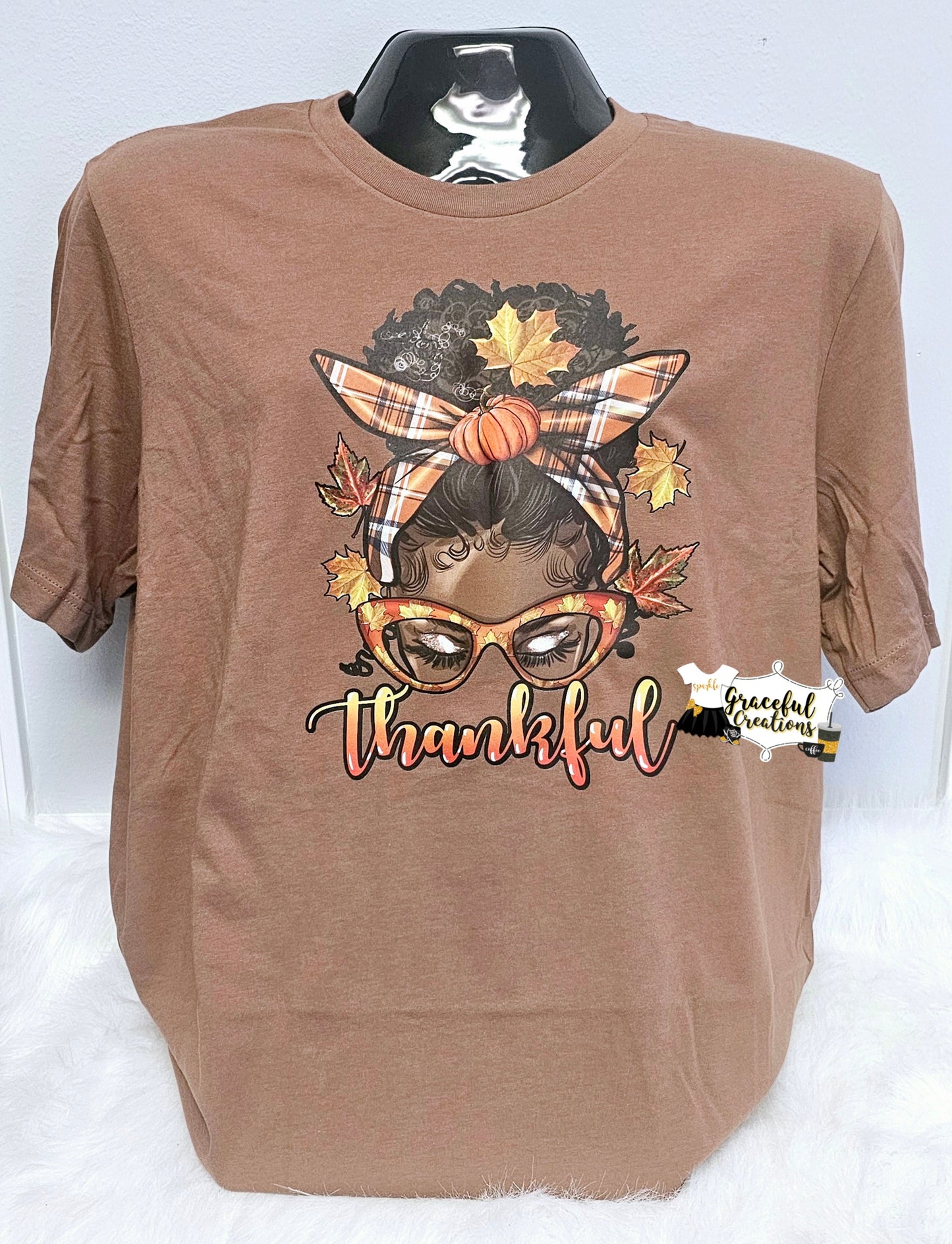 Thankful Messy Bun T-Shirt