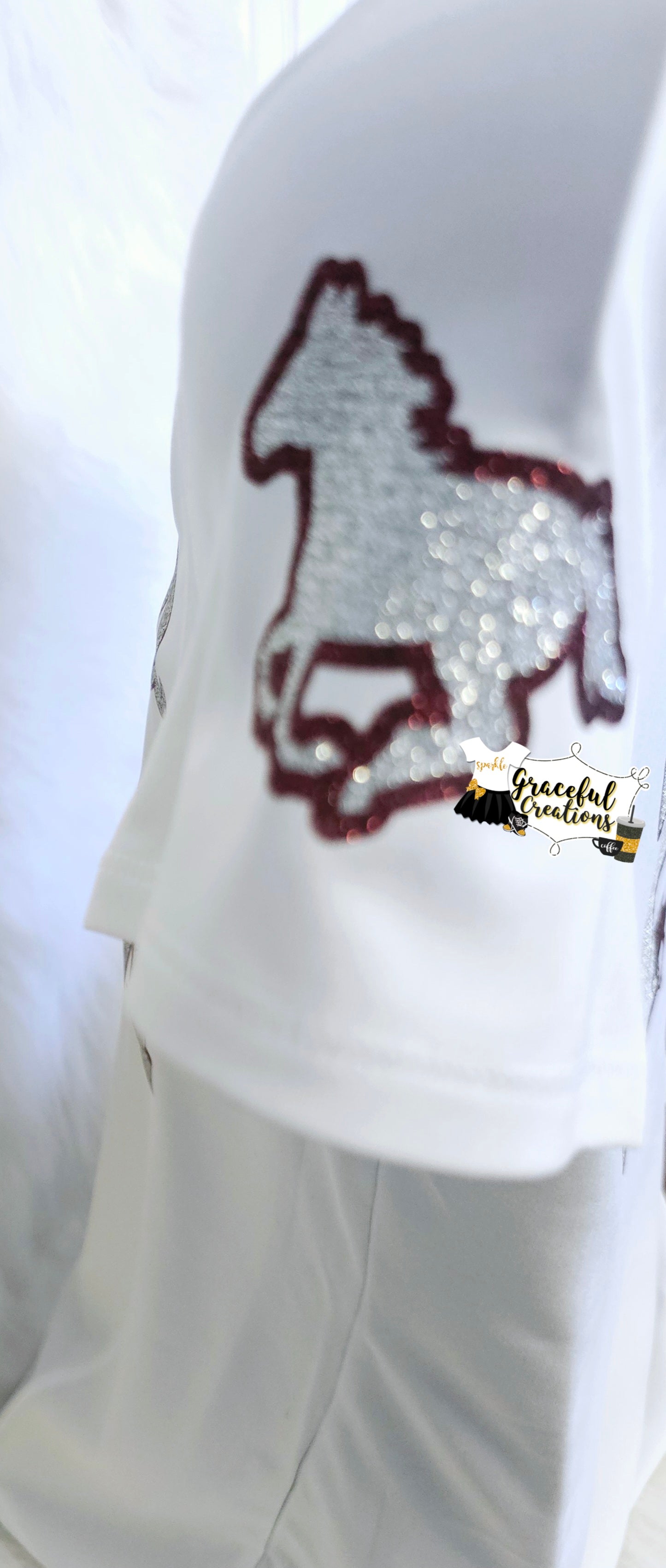 Glitter Football Mom Shirt - Front & Back Designs