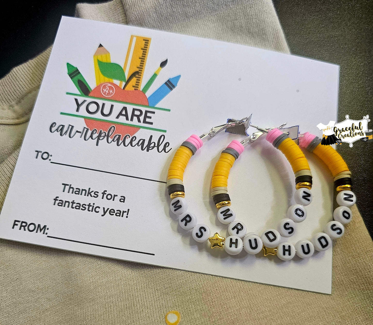 Teacher Name Earrings