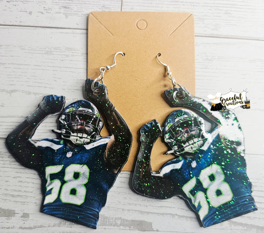 Photo Football Player Earrings
