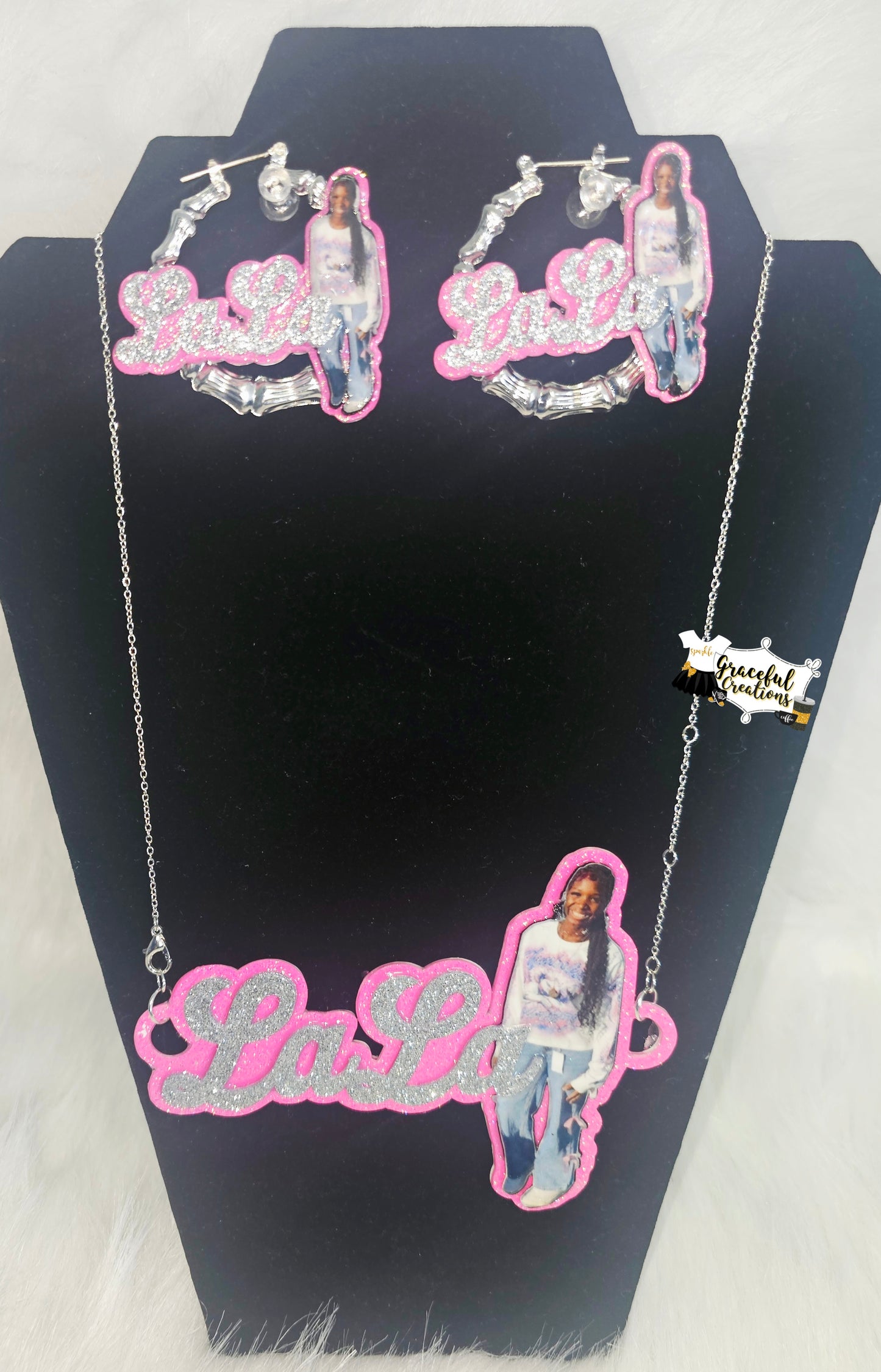 Custom Name Bamboo Hoop Earrings: Personalized Kids Jewelry