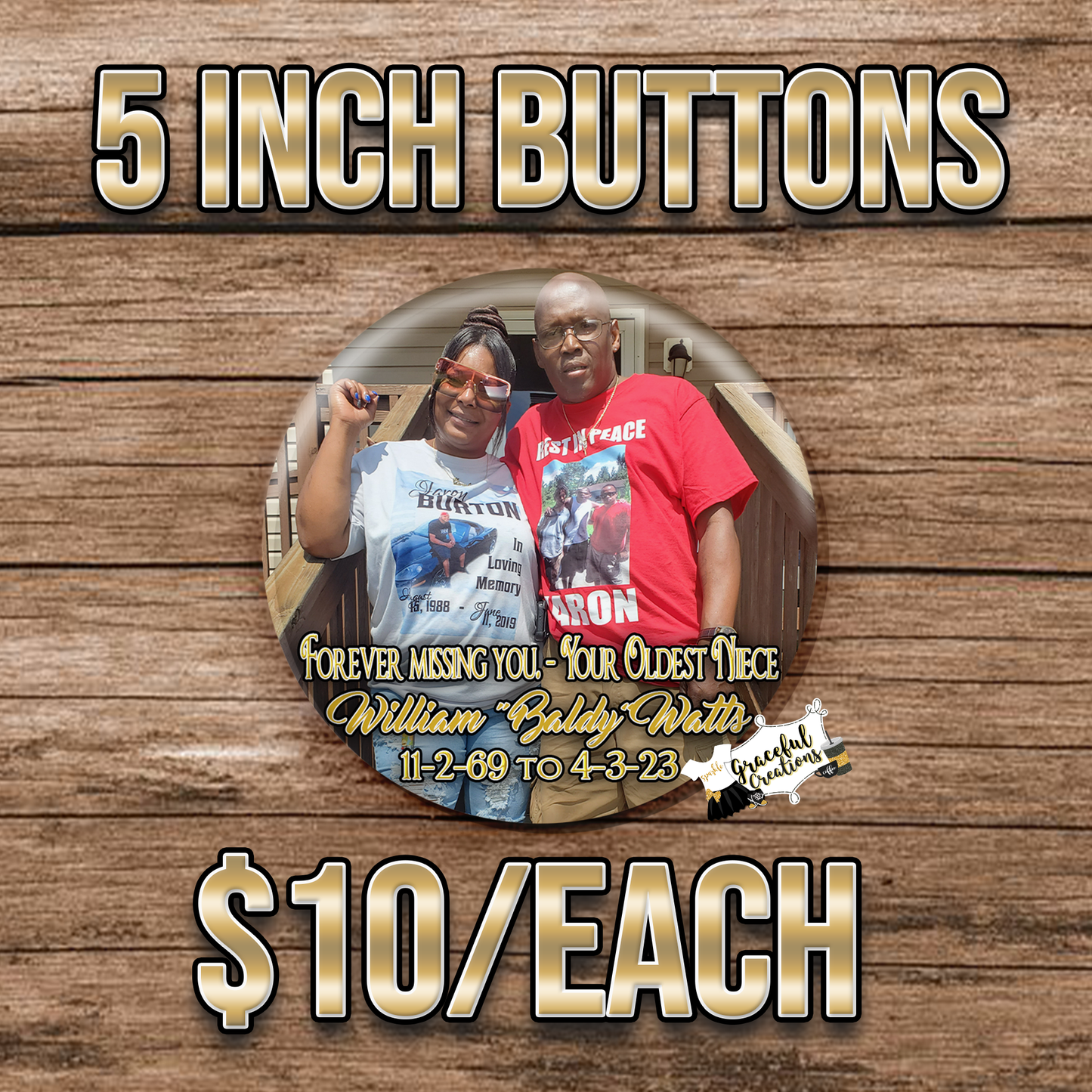 Graduation Buttons - 5 inch