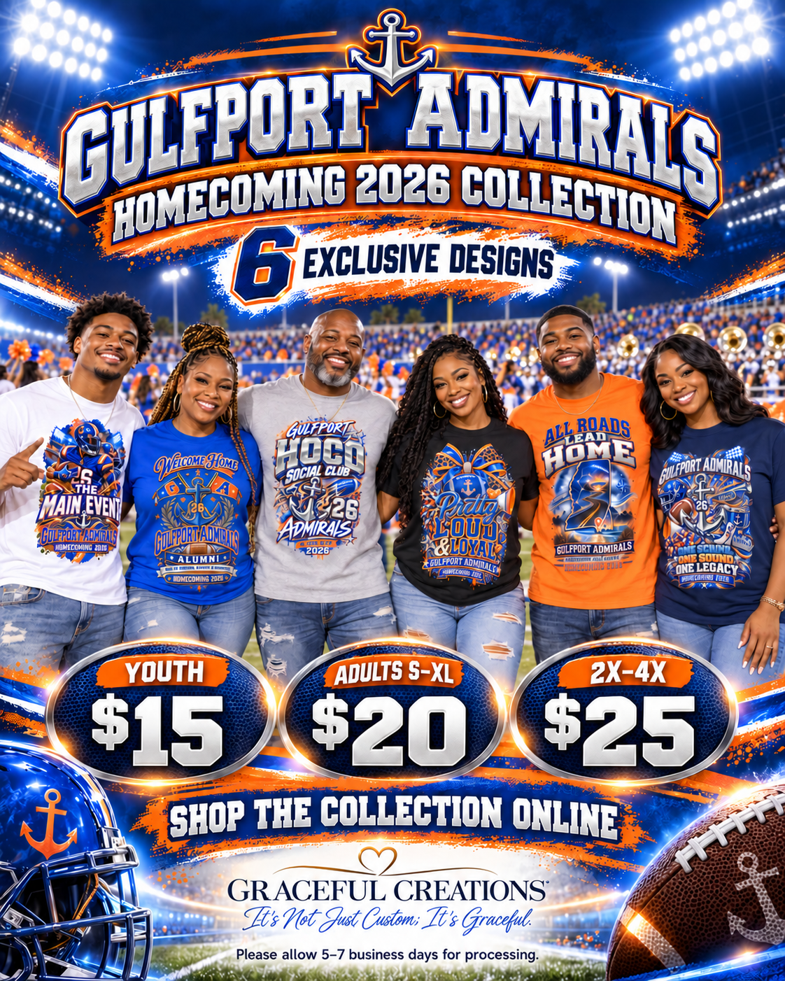 Gulfport Admirals Homecoming 2026 Shirt Collection