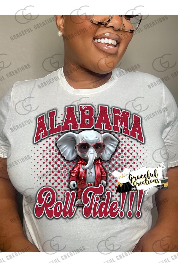 Alabama Roll Tide Trendy Mascot Design PNG