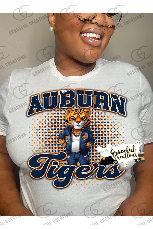 Auburn Tigers Trendy Mascot Design PNG