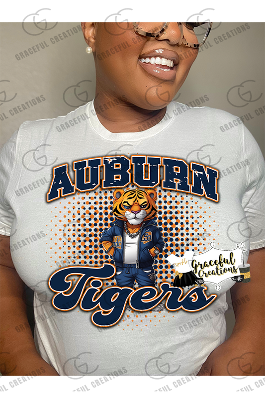 Auburn Tigers Trendy Mascot Design PNG