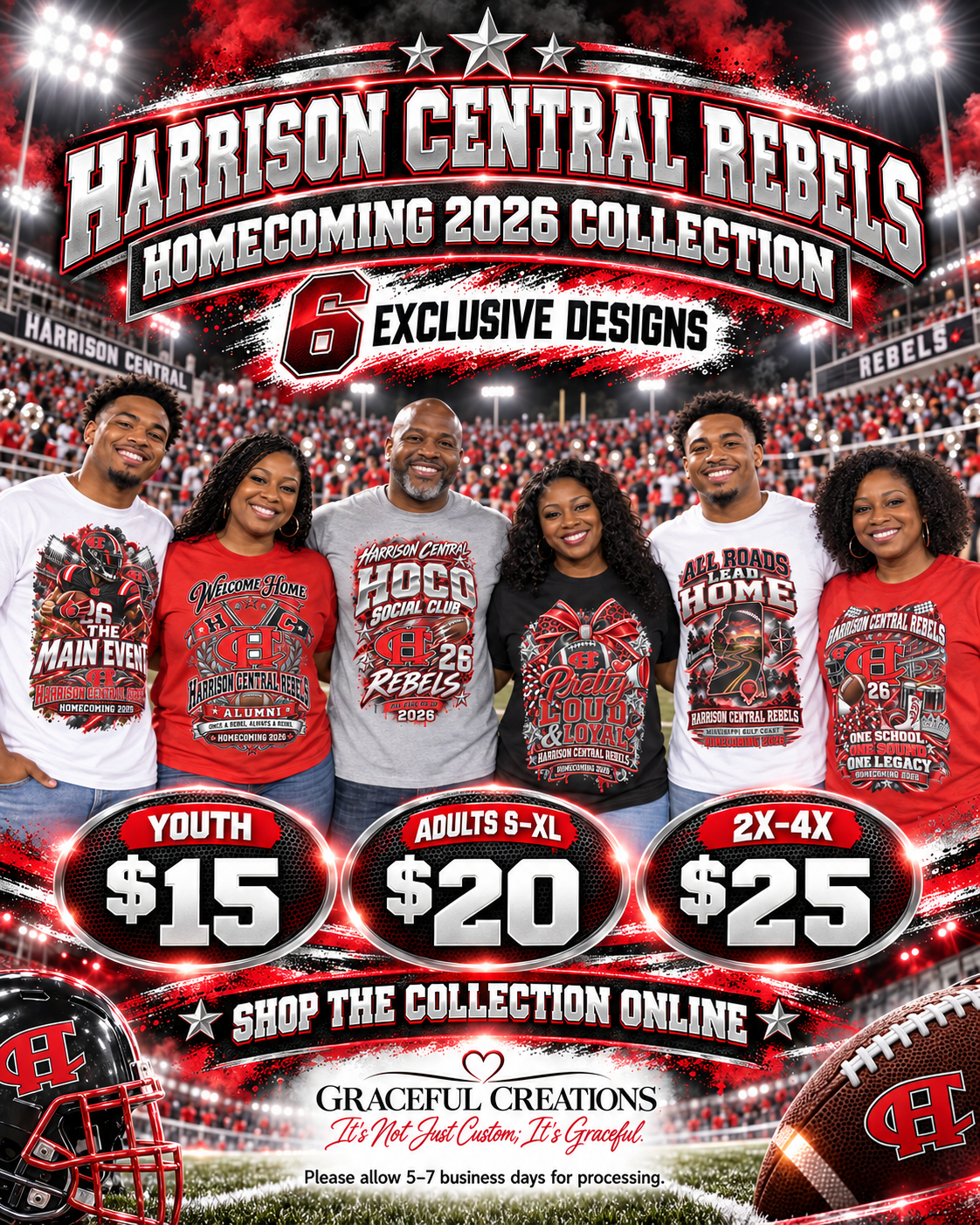 Harrison Central Rebels Homecoming 2026 Shirt Collection