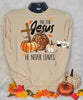 Fall For Jesus He Never Leaves Women's Crewneck Sweatshirt