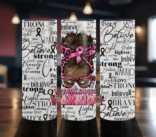 AA Breast Cancer Warrior - 20 oz Breast Cancer Awareness tumbler design