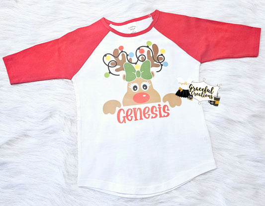 Youth Peeking Reindeer Shirt