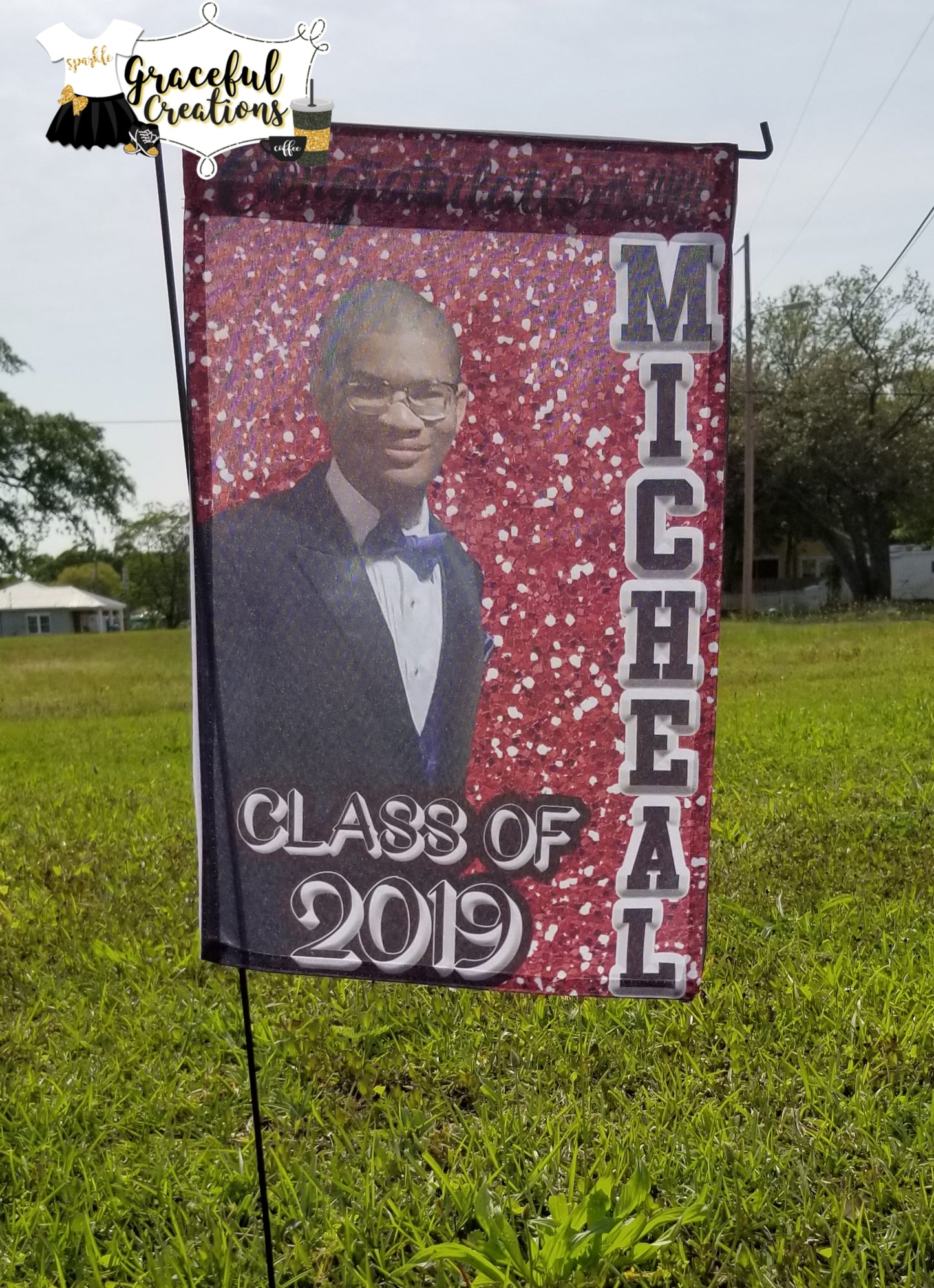 Graduation Garden Flag