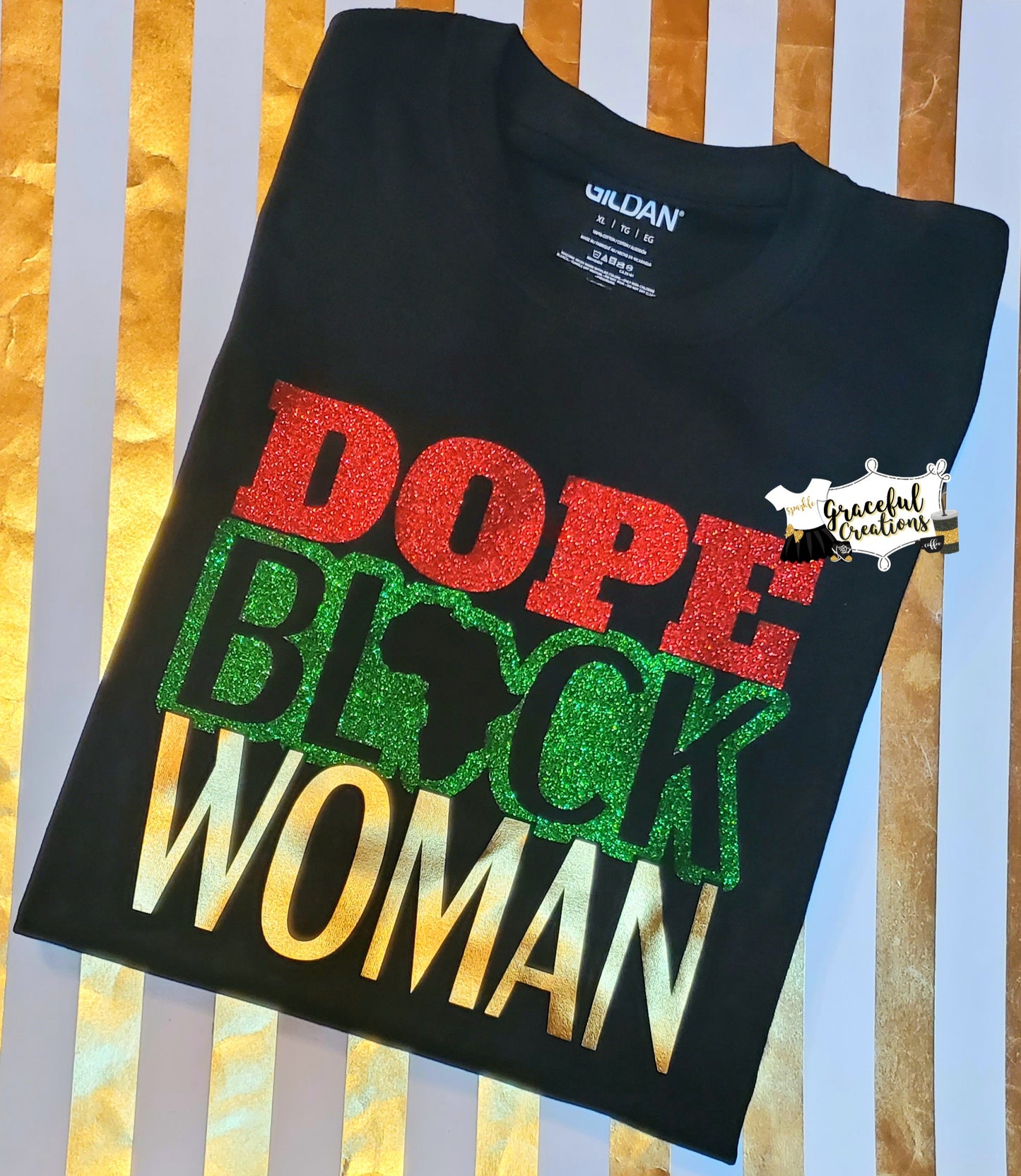 Dope Black Woman, Personalized, Custom T-Shirt