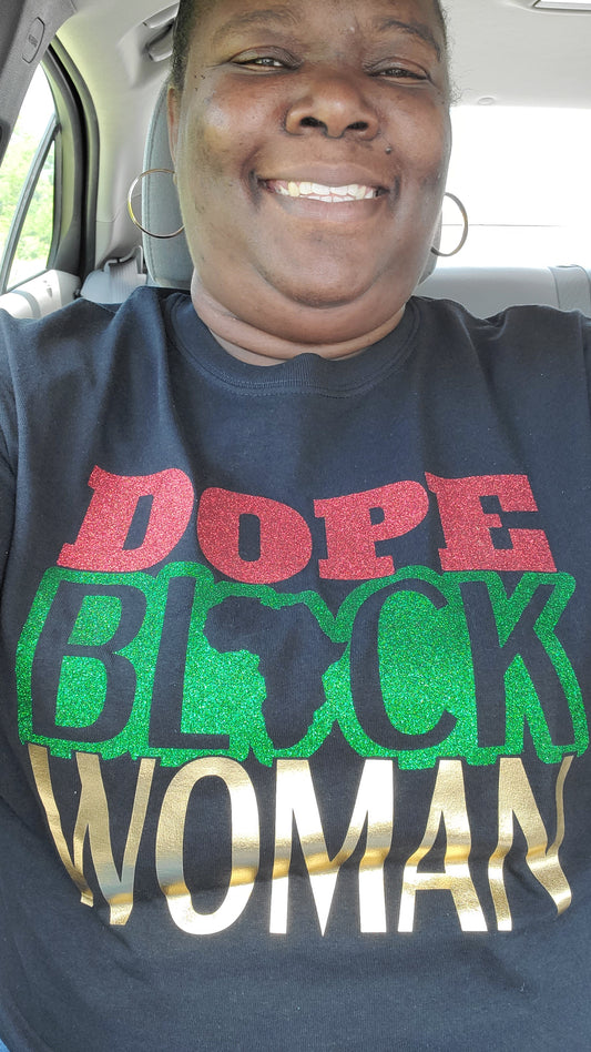 Dope Black Woman, Personalized, Custom T-Shirt