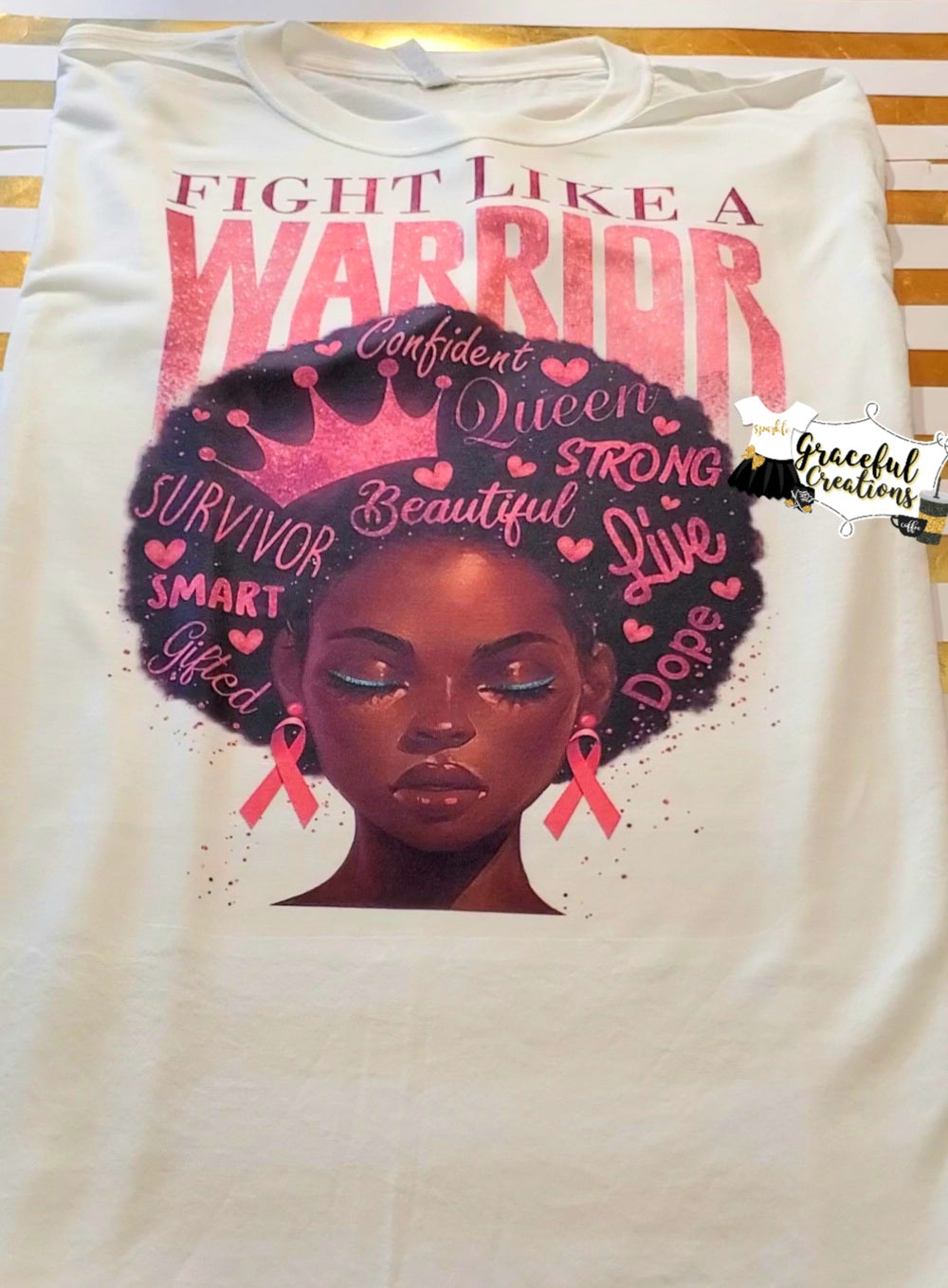 Fight Like A Warrior- Breast Cancer Awareness Tee, Personalized, Custom T-Shirt