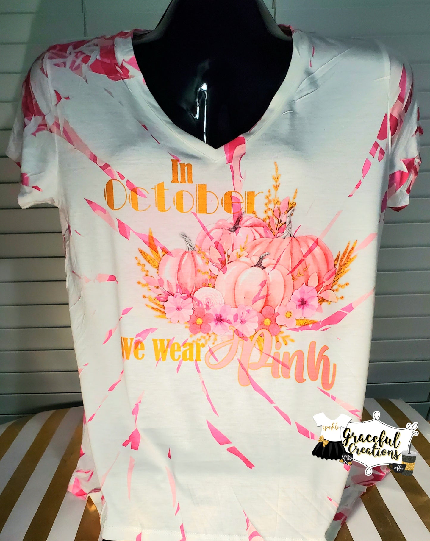 In October We Wear Pink Scrunch Tiedye Custom T-Shirt