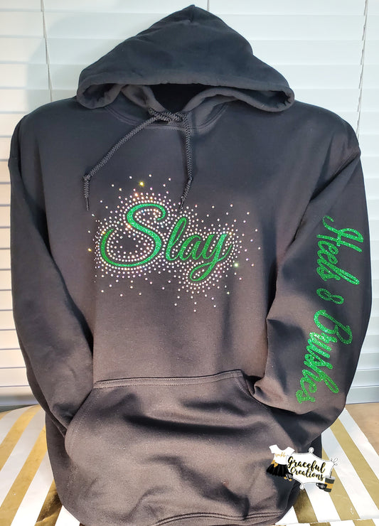 Slay Scattered Rhinestone Hoodie