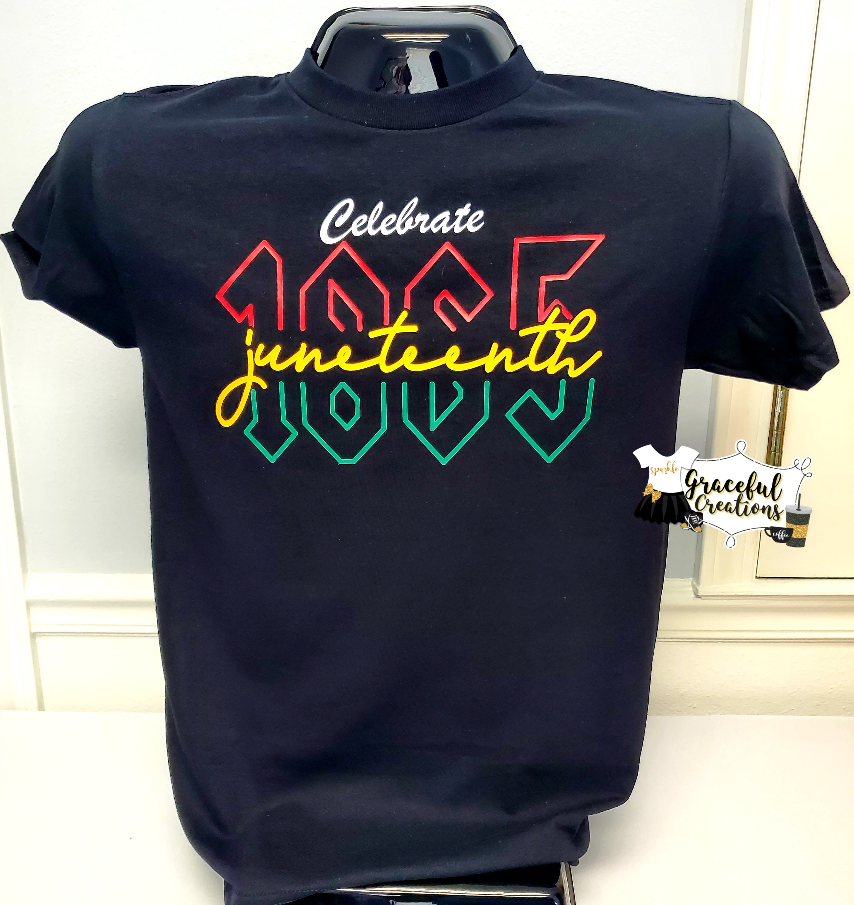 Celebrate Juneteenth 1865 Split Custom T-Shirt