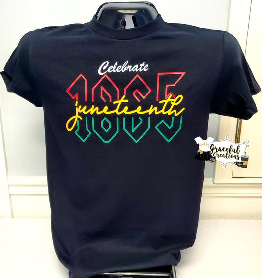 Celebrate Juneteenth 1865 Split Custom T-Shirt