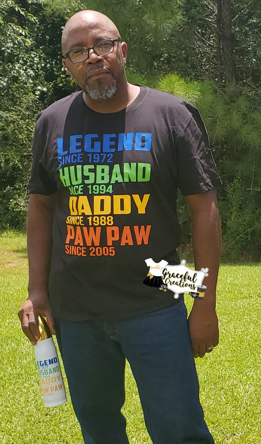 Father's Legend Tee with dates