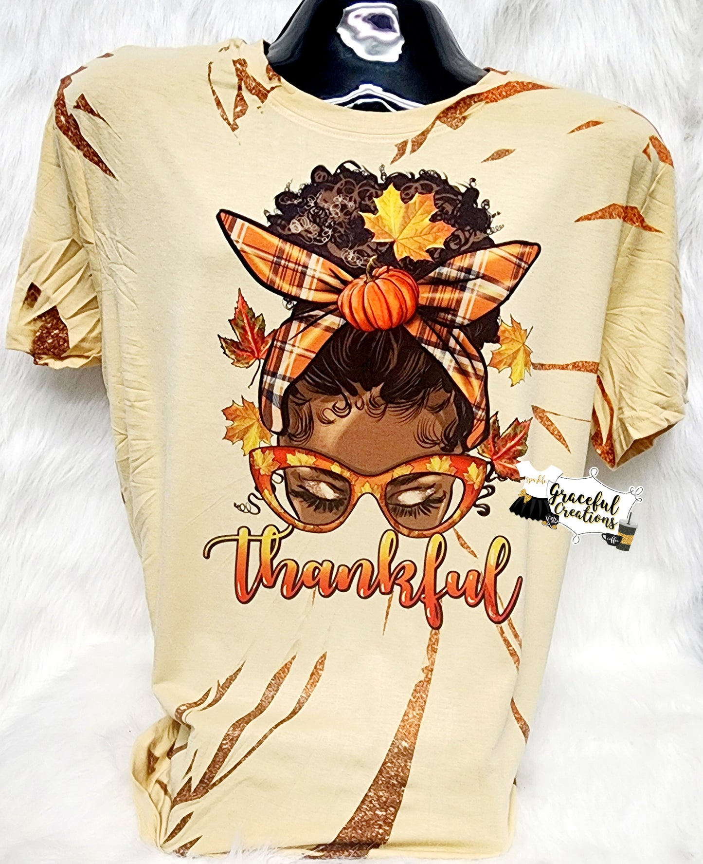 Thankful Scrunch Tie Dye Custom T-Shirt