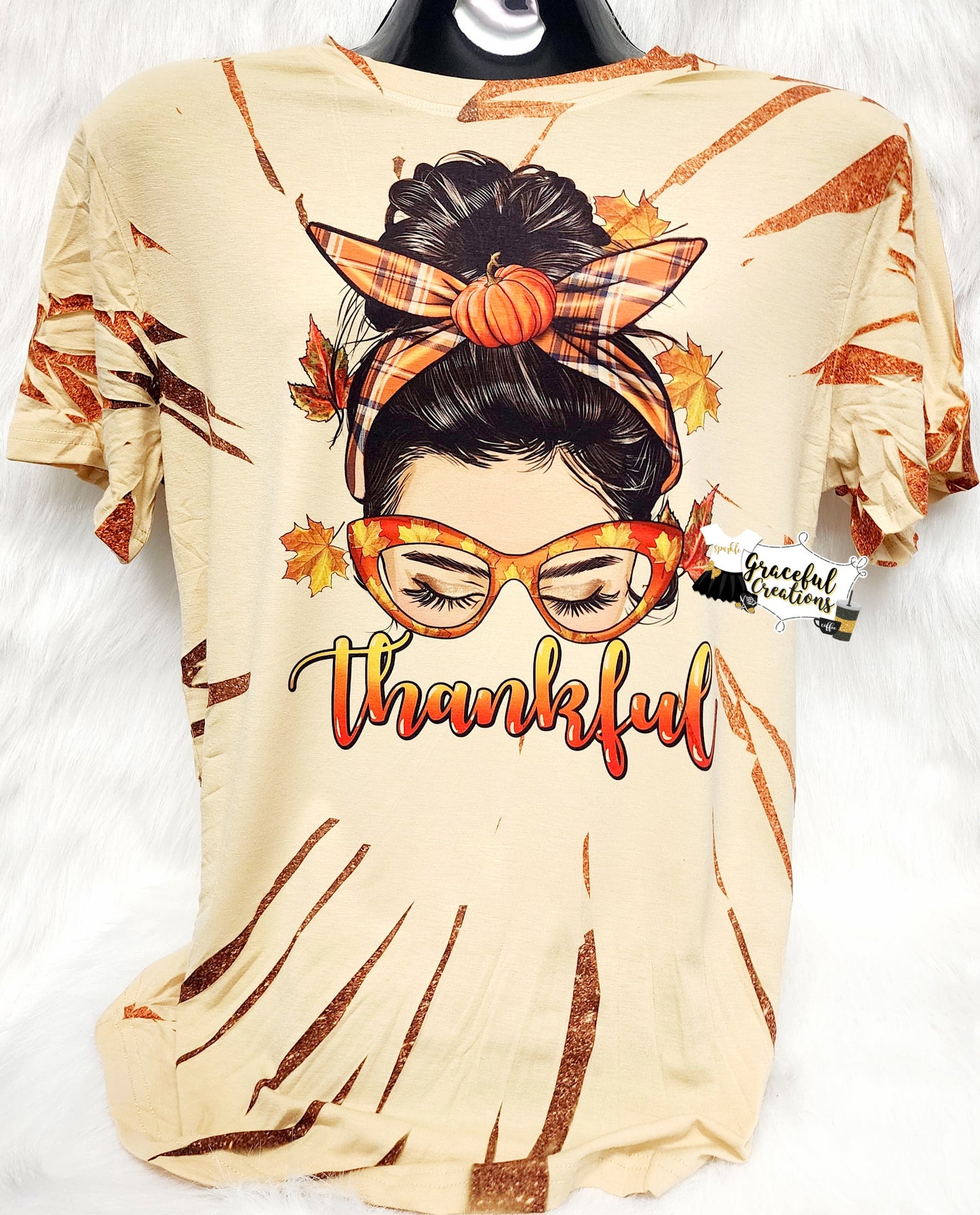 Thankful Scrunch Tie Dye Custom T-Shirt