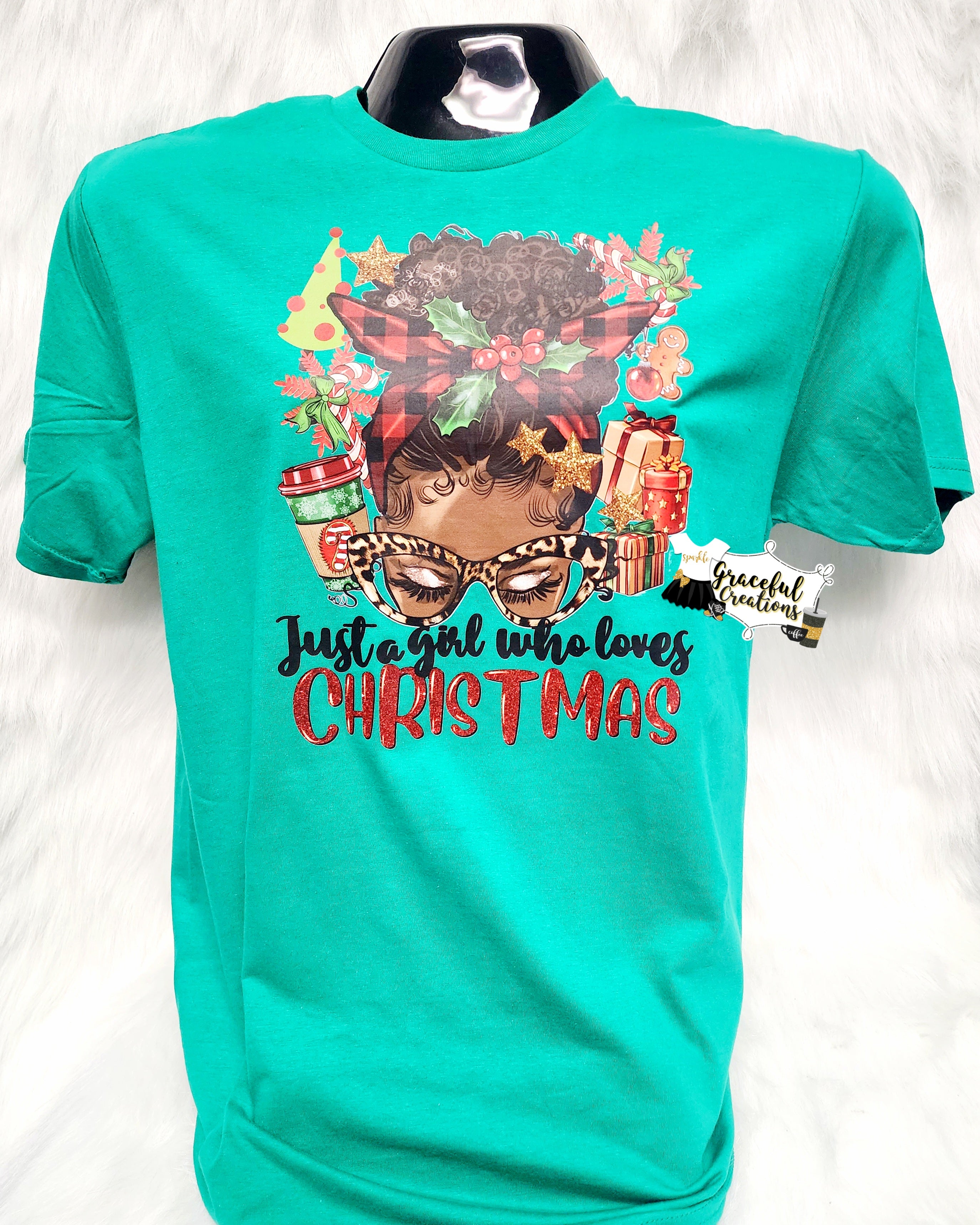 Just a Girl Who Loves Christmas Adult T-Shirt