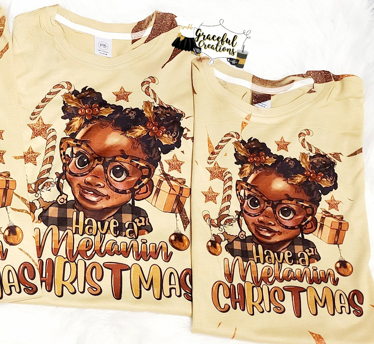 Have A Melanin Christmas Scrunch Tie Dye Youth Custom T-Shirt