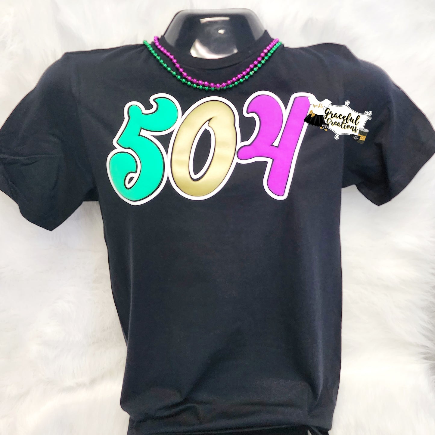 Area Code - Rep Your City Mardi Gras Tee