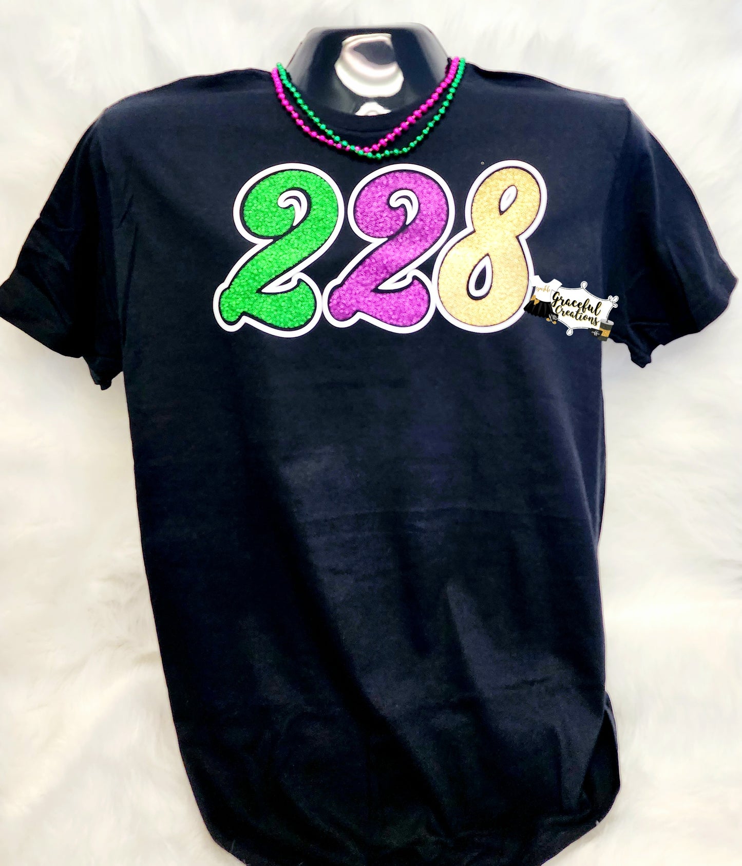 Area Code - Rep Your City Mardi Gras Tee