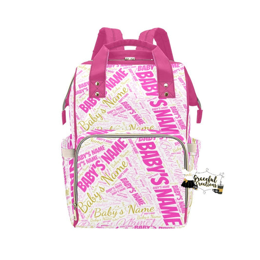 Custom All Over Print Multi Functional Diaper Bag Backpack