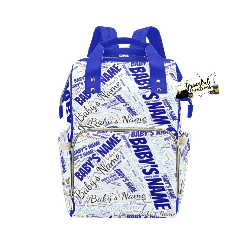 Custom All Over Print Multi Functional Diaper Bag Backpack