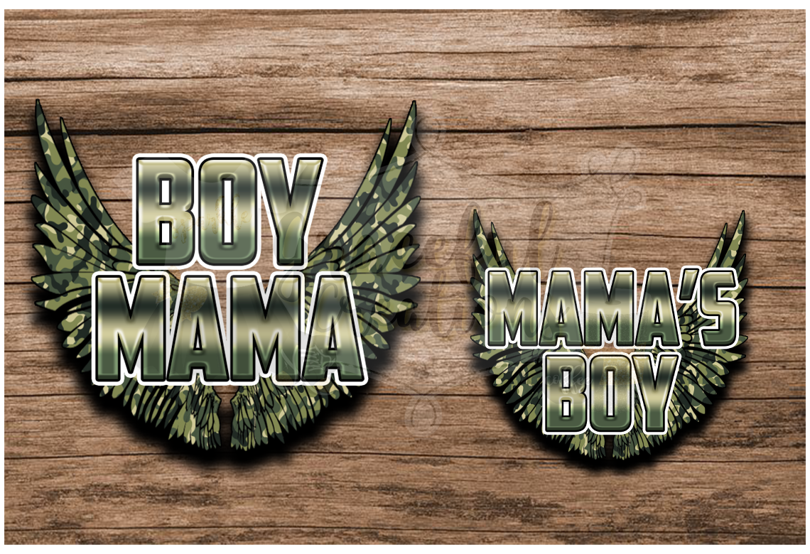 Boy Mama & Mama's Boy Matching Camo Wings PNG