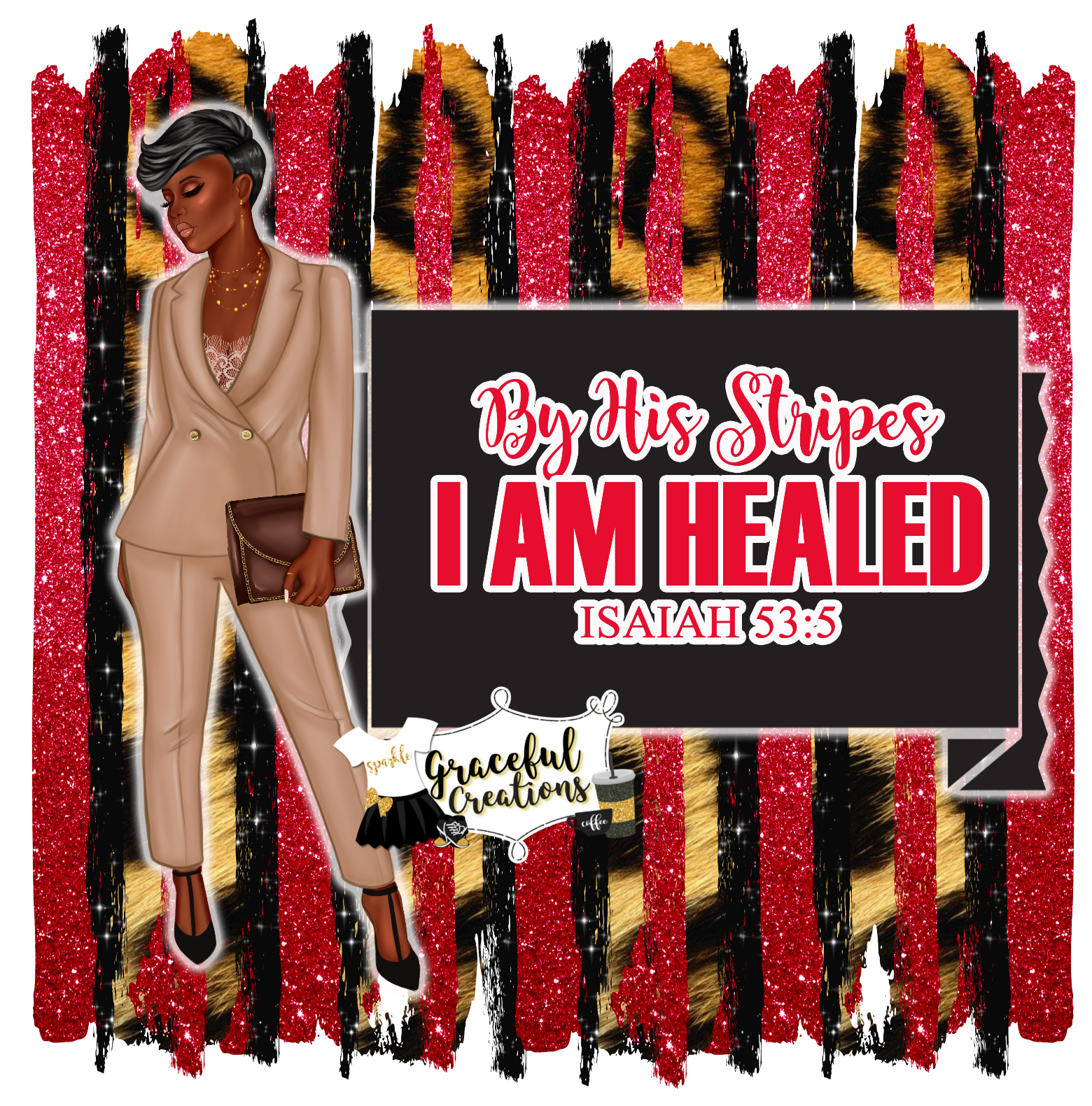 By His Stripes, I Am Healed PNG