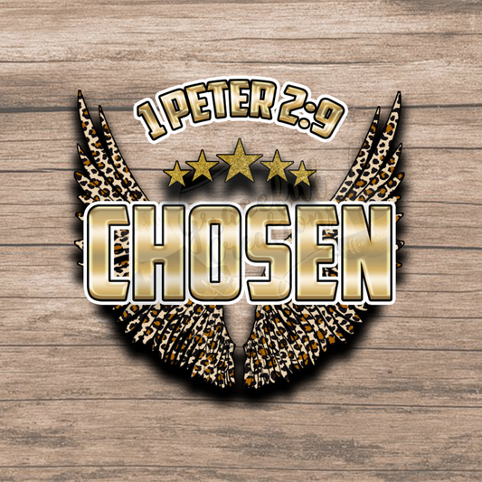 Chosen - 1 Peter 2v9  - Angel Wings Leopard PNG