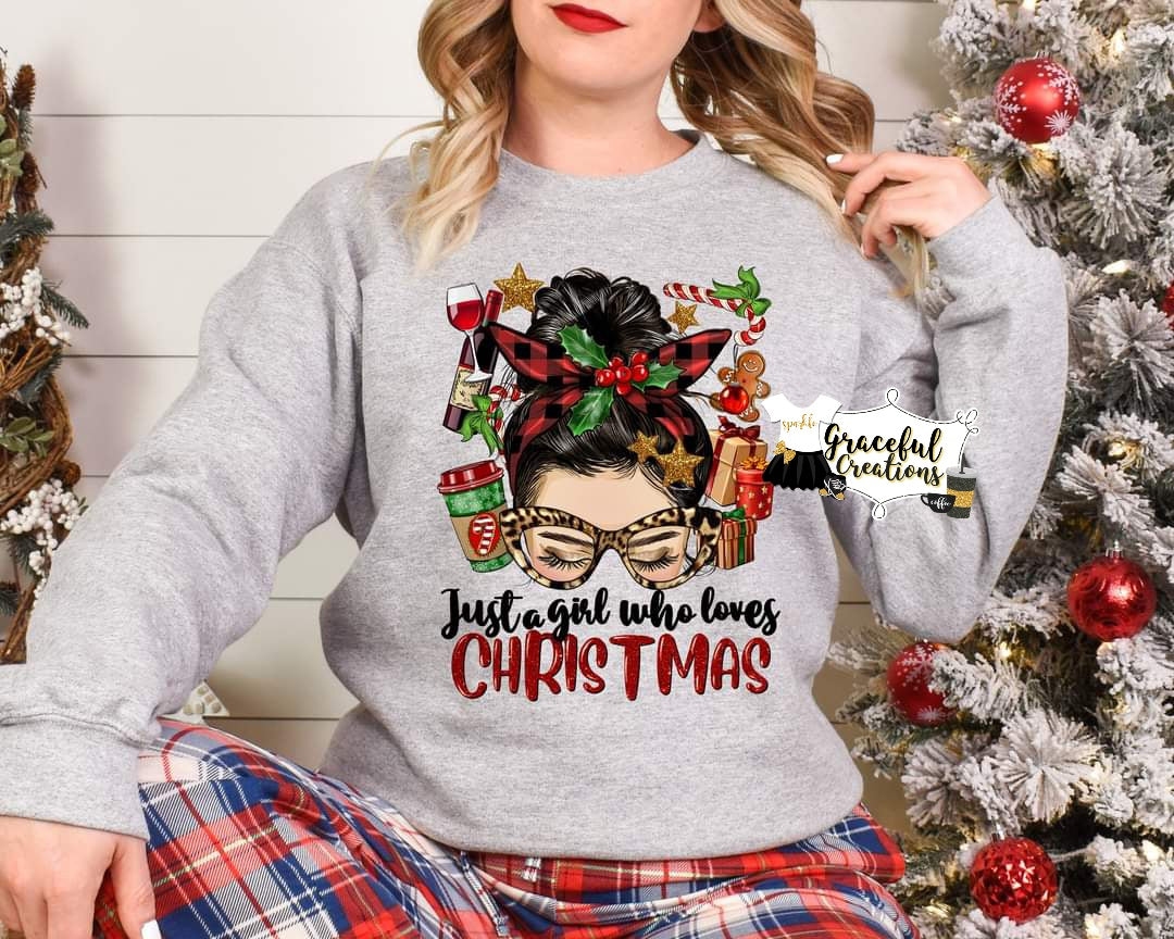 Just a Girl Who Loves Christmas Adult T-Shirt