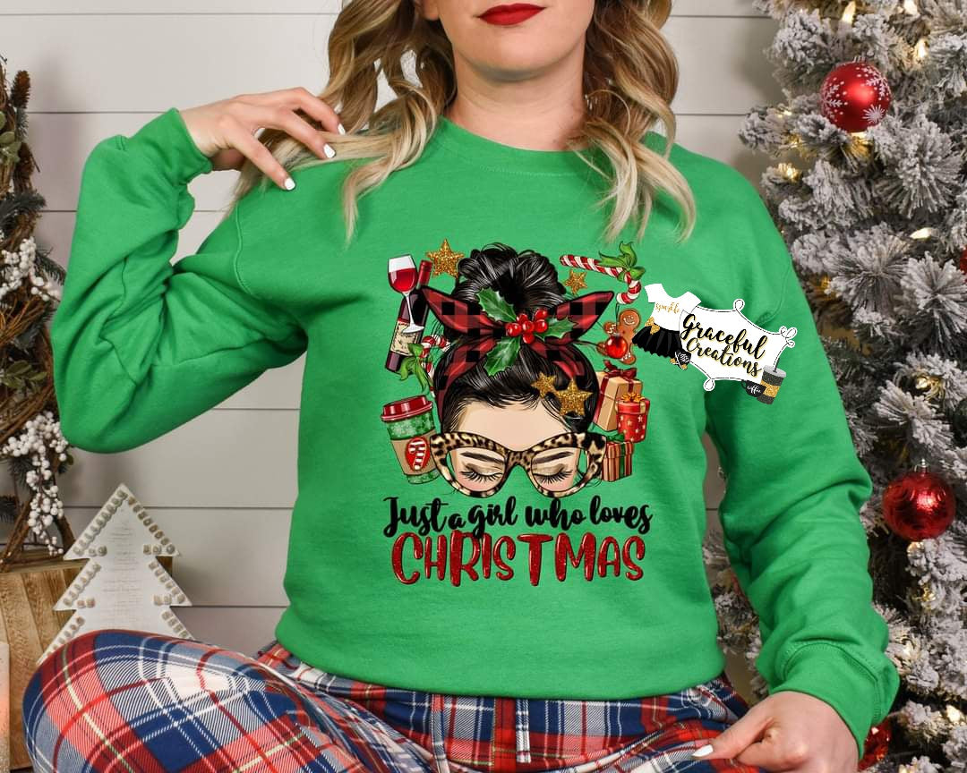 Just a Girl Who Loves Christmas Adult T-Shirt