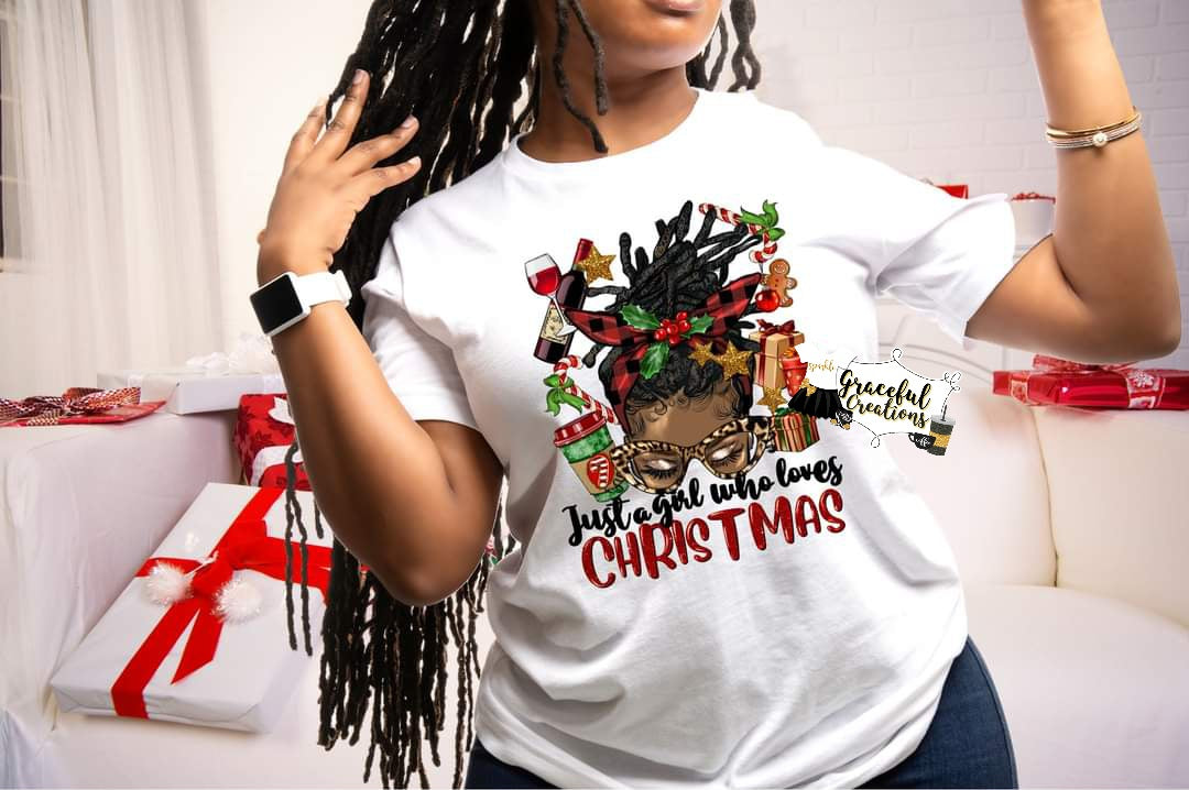 Just a Girl Who Loves Christmas Adult T-Shirt