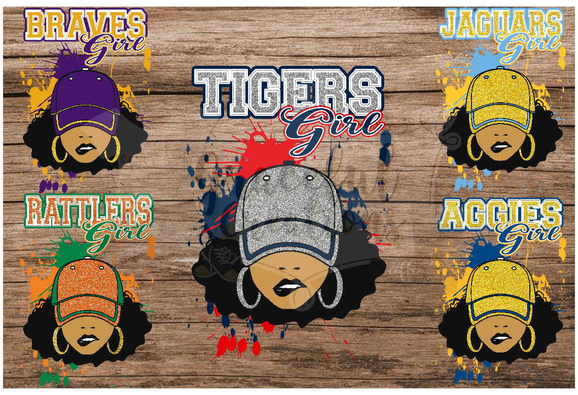 HBCU Fan Girl PNG (No Logos) - Individual Designs