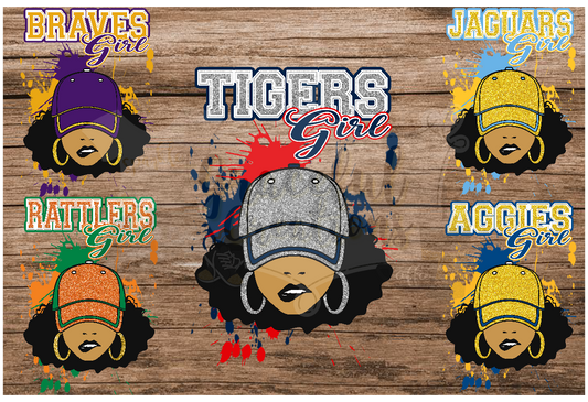 Top 10 HBCU's Fan Girl PNG Bundle (No Logos)